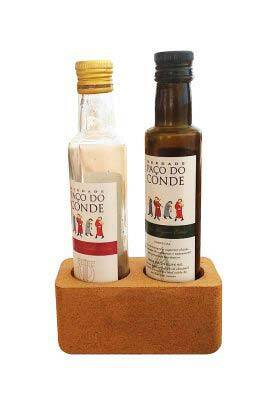 cork support for olive oil and vinager restaurant snack bar